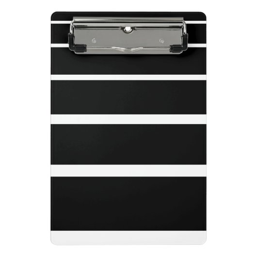 白黒の目盛り付きストライプ ミニクリップボード (正面)