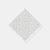 白黒の直線状ブロックパターン – 白 スタンダードカクテルナプキン (角)