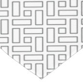 白黒の直線状ブロックパターン – 白 テーブルクロス (アングル)