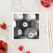 白黒の看板8ボール紙ナプキンセット スタンダードカクテルナプキン (インサイチュ)