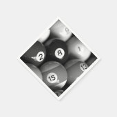 白黒の看板8ボール紙ナプキンセット スタンダードカクテルナプキン (角)