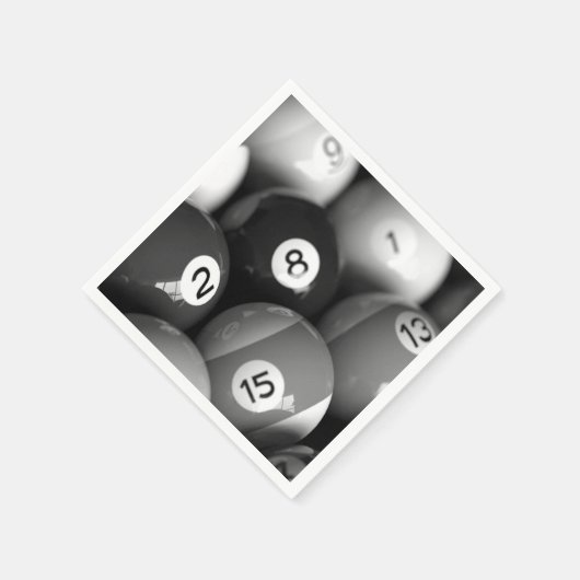 白黒の看板8ボール紙ナプキンセット スタンダードカクテルナプキン (角)