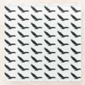 白黒の着陸用イーグル ガラスコースター (正面)