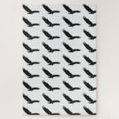 白黒の着陸用イーグル ジグソーパズル (縦)