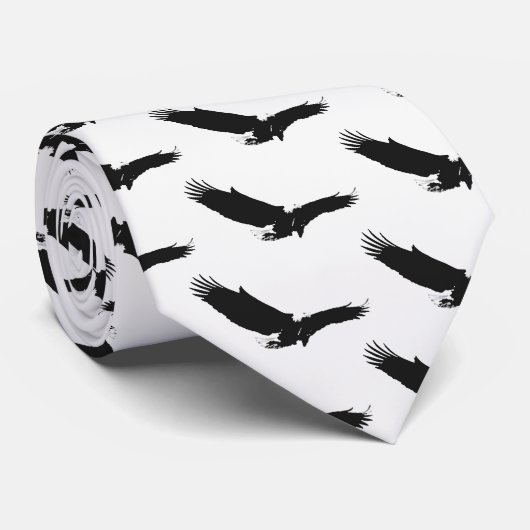 白黒の着陸用イーグル ネクタイ (ロール)