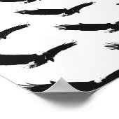 白黒の着陸用イーグル ポスター (角)