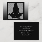 白黒の瞑想ヨガビジネスカード 名刺 (正面/裏面)