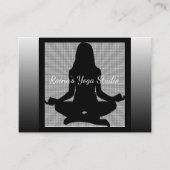 白黒の瞑想ヨガビジネスカード 名刺 (正面)