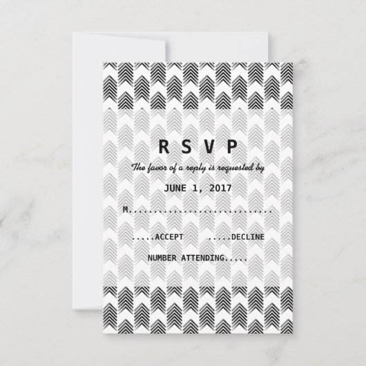 白黒の矢の応答カード 出欠カード (正面)