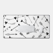 白黒の矢印とハート デスクマット (キーボード&マウス)