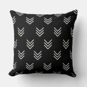 白黒の矢印パターンシンプルアート クッション (正面)