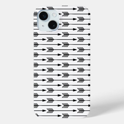 白黒の矢印パターン Case-Mate iPhoneケース (裏面)