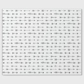 白黒の矢印。北欧モダンの ラッピングペーパー (フラット)