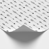 白黒の矢印。北欧モダンの ラッピングペーパー (角)