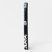 白黒の石板の青いダマスク織のモノグラムのiPhone 5 Case-Mate iPhoneケース (裏面/左)