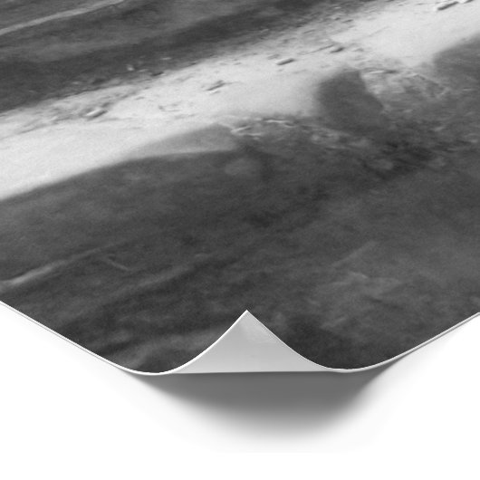 白黒の石段の写真 ポスター (角)