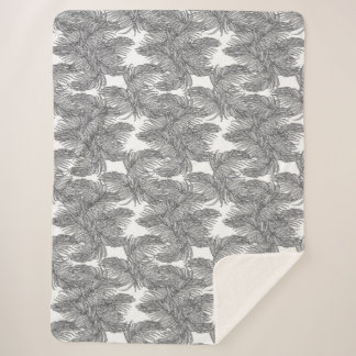 白黒の砂漠のヤシ シェルパブランケット