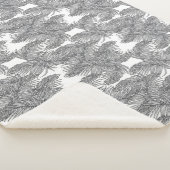 白黒の砂漠のヤシ シェルパブランケット (3/4)