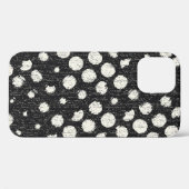 白黒の破線ドットのブラシテクスチャ背景 Case-Mate iPhoneケース (裏面 (横))