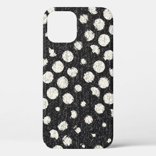 白黒の破線ドットのブラシテクスチャ背景 Case-Mate iPhoneケース (裏面)