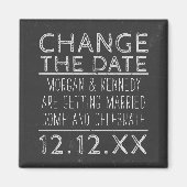 白黒の磁石の日付を変結婚更する マグネット (正面)