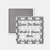 白黒の磁石の日付結婚を保存 マグネット (正面/裏面)