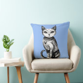 白黒の神秘的な猫 クッション (椅子)