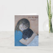 白黒の秋田の幼最高の友 カード (正面)