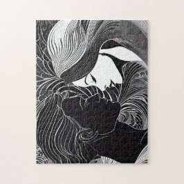 白黒の秘密キスの愛 ジグソーパズル