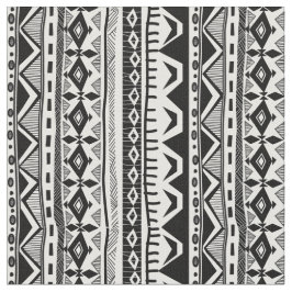 白黒の種族のストライプなプリントの生地 ファブリック