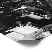 白黒の空中都市スカイラインナイトポスター ポスター (角)