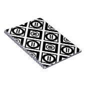 白黒の等号ジオメトリパターン ノートブック (右側)