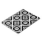 白黒の等号ジオメトリパターン ノートブック (左側)