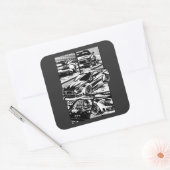 白黒の筋肉フューリー スクエアシール (封筒)