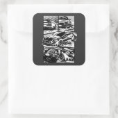 白黒の筋肉フューリー スクエアシール (バッグ)