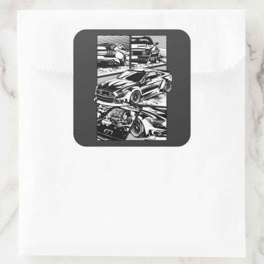 白黒の筋肉フューリー スクエアシール (バッグ)