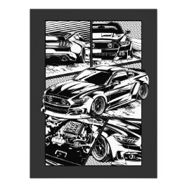 白黒の筋肉フューリー フォトプリント           