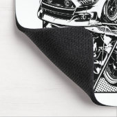 白黒の筋肉フューリー マウスパッド (コーナー)