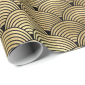 白黒の箔アールデコパターン ラッピングペーパー (ロールコーナー)