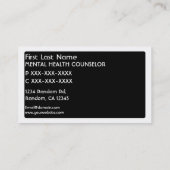 白黒の精神衛生のカウンセラーの名刺 名刺 (裏面)