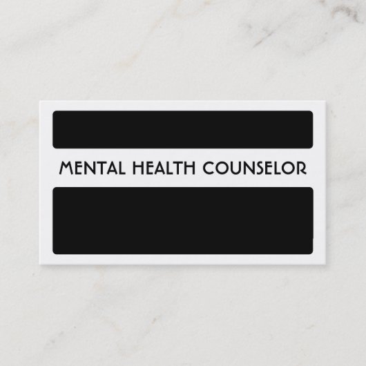 白黒の精神衛生のカウンセラーの名刺 名刺 (正面)