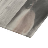 白黒の納屋にかわいいラマ カッティングボード (角)