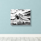 白黒の納屋 キャンバスプリント (インサイチュ (ウッドフロア))