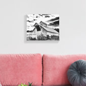 白黒の納屋 キャンバスプリント (インサイチュ (リビング))