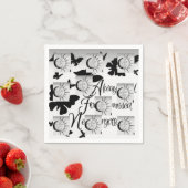 白黒の紙ナプキン スタンダードカクテルナプキン (インサイチュ)