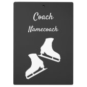 白黒の素晴らしい姿スケートで滑るコーチ クリップボード (裏面)