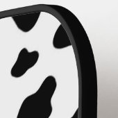 白黒の素朴フェイク牛革 ピックルボールラケット (左詳細)