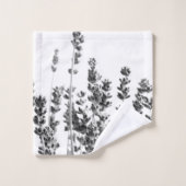 白黒の紫ラベンダー#1 #decor #art バスタオルセット (ウォッシュタオル)