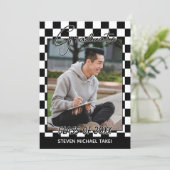 白黒の終市松模様に了フラグの卒業 案内状 (スタンド正面)