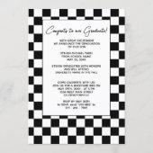 白黒の終市松模様に了フラグの卒業 案内状 (裏面)